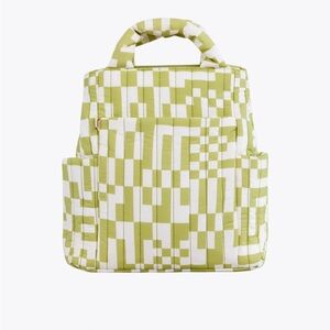 BEIS Green and White Geometric Backpack